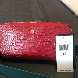 Ralph Lauren leather zip around wallet